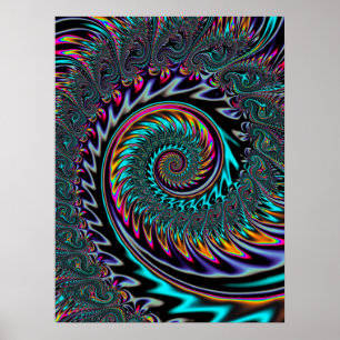 Neon estetisk spiral poster