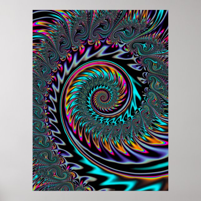 Neon estetisk spiral poster (Framsidan)
