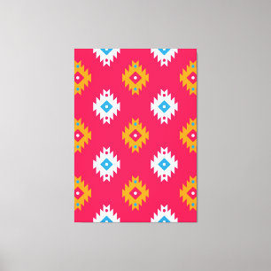 Neon Ethnic Coral Geometric Tribal Linjer Canvastryck