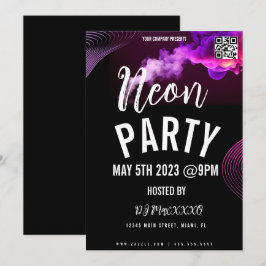 Neon Event Party Bar Club Flyer Inbjudningar