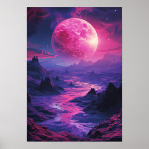 Neon Exoplanet liggande Poster