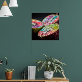 Neon Exotisk Tropisk Frukt Konst Poster I | Livful