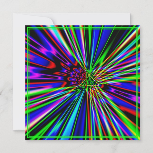 Neon Explosion Lime Födelsedag Inbjudningar (Framsida)