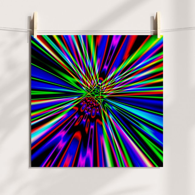 Neon Explosion Poster (Neon Explosion Abstract Digital Poster)