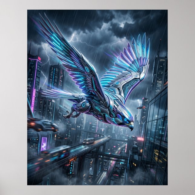 Neon Falk Skyway Storm Poster (Framsidan)