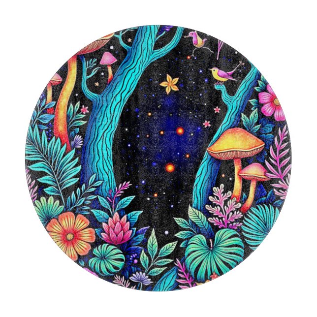 Neon Fantasy Forest Night Glow Design (Framsidan)