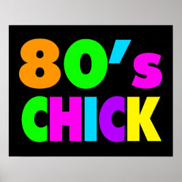 Neon Färg 80:s Chick Poster