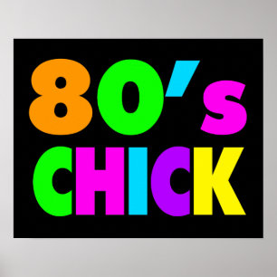 Neon Färg 80:s Chick Poster