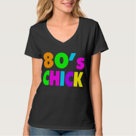 Neon Färg 80:s Chick Tee Shirt