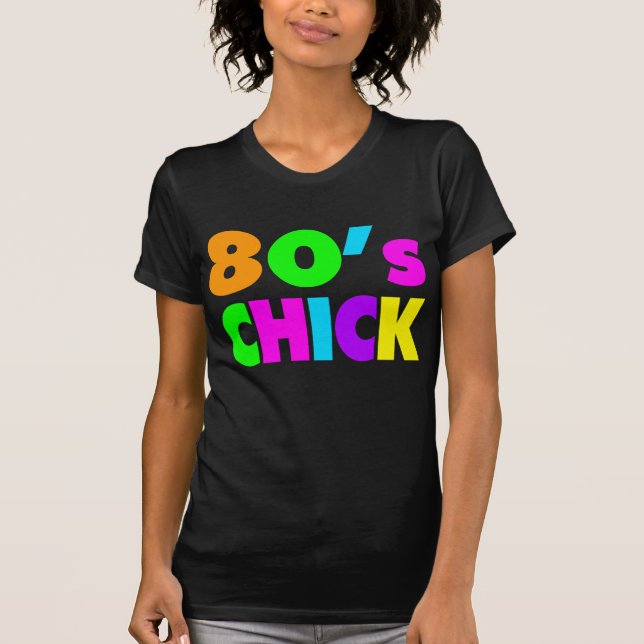 Neon Färg 80:s Chick Tee Shirt (Framsida)