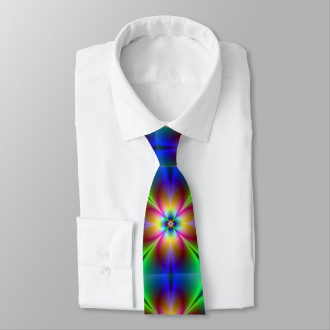 Neon Färg Abstract Design Manar Necktie Slips (Bunden)