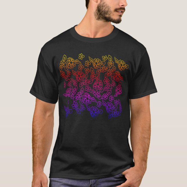 Neon färg blommor t shirt (Framsida)