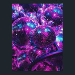 Neon Färg Disco Boll Poster<br><div class="desc">Disco Bollar I rosa, blått och lila reflekterande färg.</div>