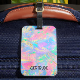 neon färg gemstone opal bagagebricka