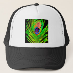 Neon Färg Peacock Feather Keps
