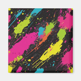 Neon Färg Retro Paint Splatter Magnet