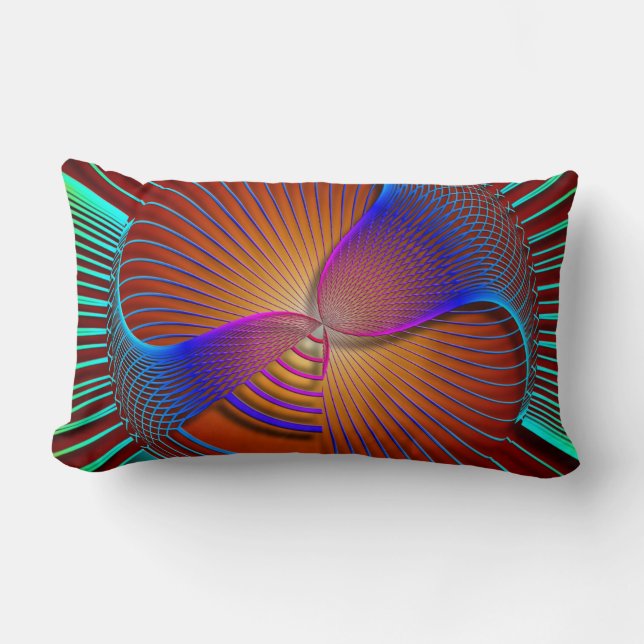 Neon Färg Swirls Dekorativ kudde (Framsida)