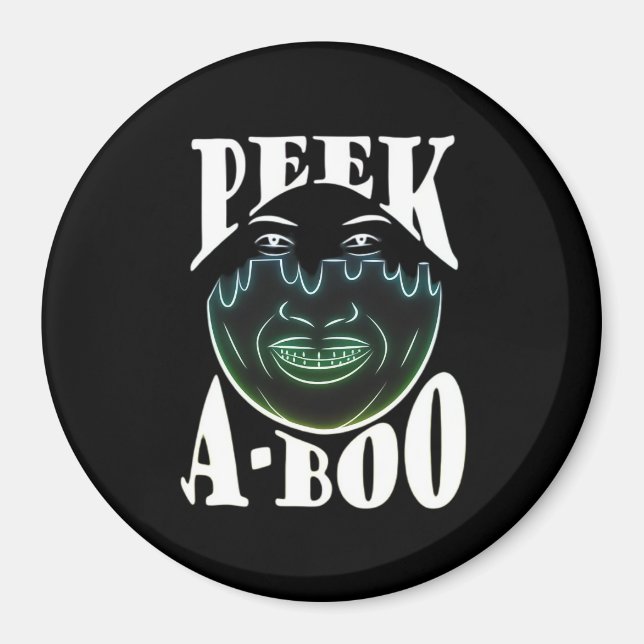 Neon Färgad Artwork - Peekabo Magnet (Framsidan)