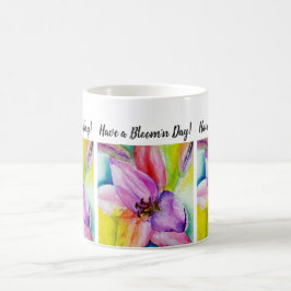 Neon Färgad Lily Watercolor Flower Kaffemugg