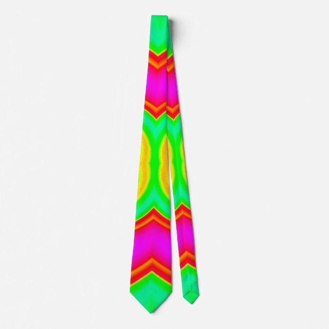 Neon Färger Abstrakt Mönster Slips (Framsida)