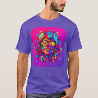 Neon Färgglad Glöd Parti Elektro rolig T Shirt