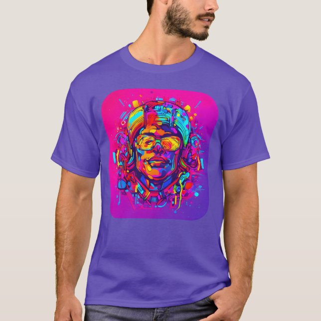Neon Färgglad Glöd Parti Elektro rolig T Shirt (Framsida)