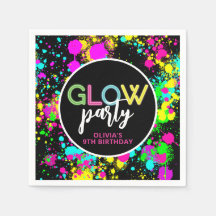 Neon-färgljusflödesfödelsedag