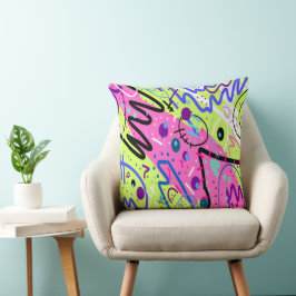 Neon Feelings Abstrakt Art Kudde