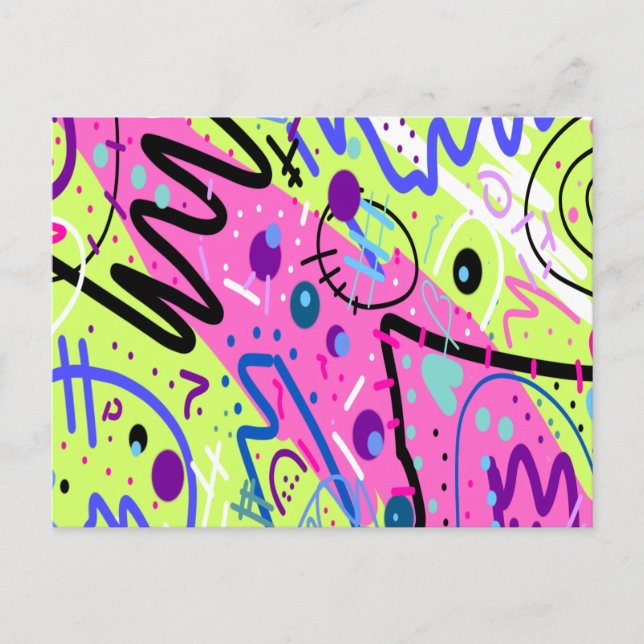 Neon Feelings Abstrakt Art Vykort (Framsida)