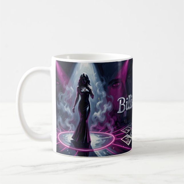 Neon Femme Fatale Mysterium Spotlight Artmugg Kaffemugg (Vänster)