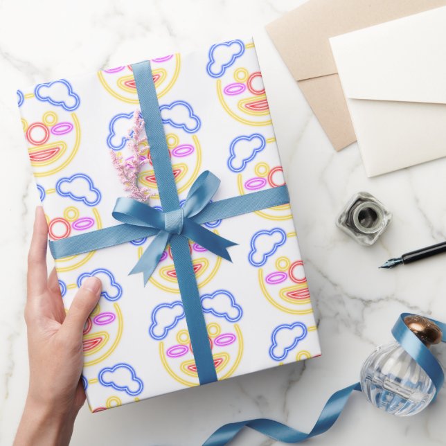 Neon Figur Wrapping Papper Presentpapper (Gifting)
