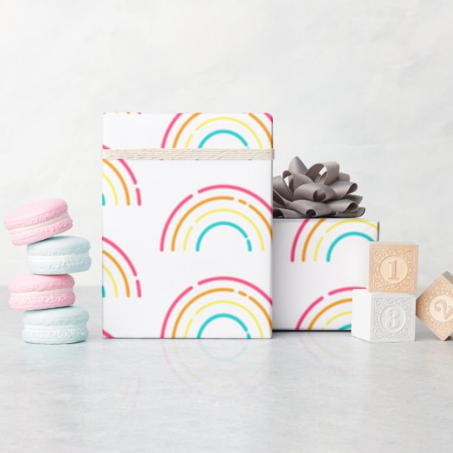 Neon Figur Wrapping Papper Presentpapper (Baby Shower)