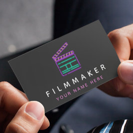 Neon Filmmaker Editor Social Media Visitkort