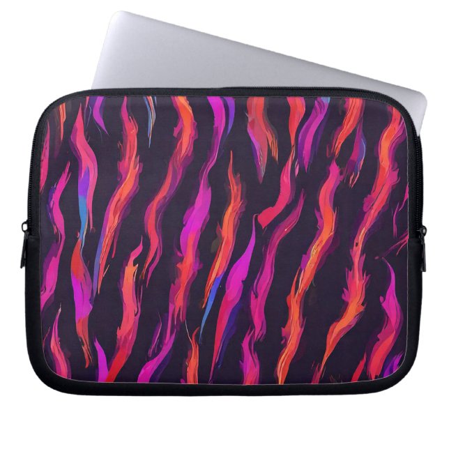 Neon Fire Flame Laptop Fodral (Framsidan)