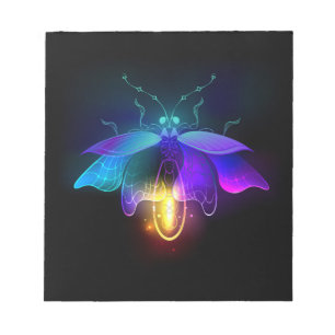 Neon Firefly på svart Anteckningsblock