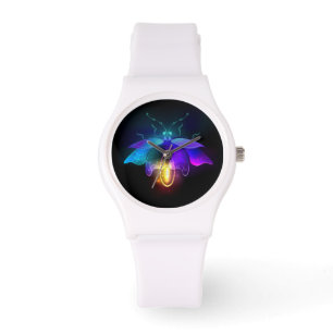 Neon Firefly på svart Armbandsur