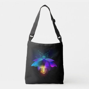 Neon Firefly på svart Axelväska
