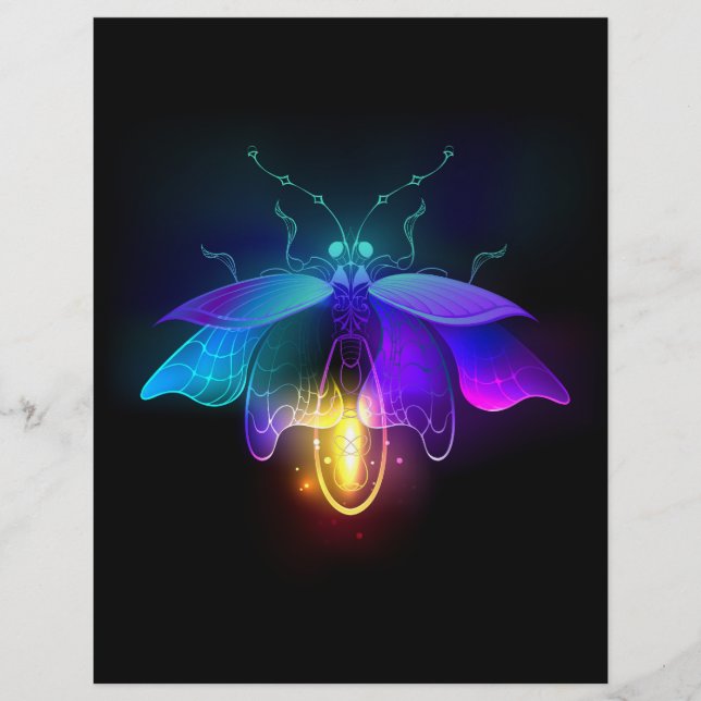 Neon Firefly på svart Brevhuvud (Framsida)