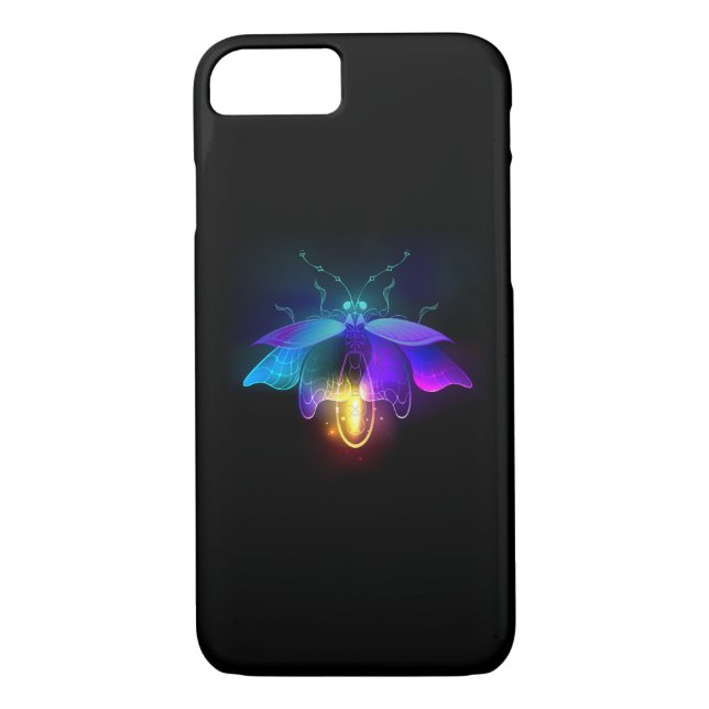 Neon Firefly på svart Case-Mate iPhone Skal (Baksida)