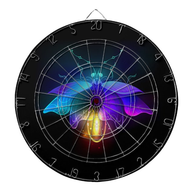 Neon Firefly på svart Darttavla (Framsidan)