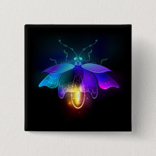 Neon Firefly på svart Knapp