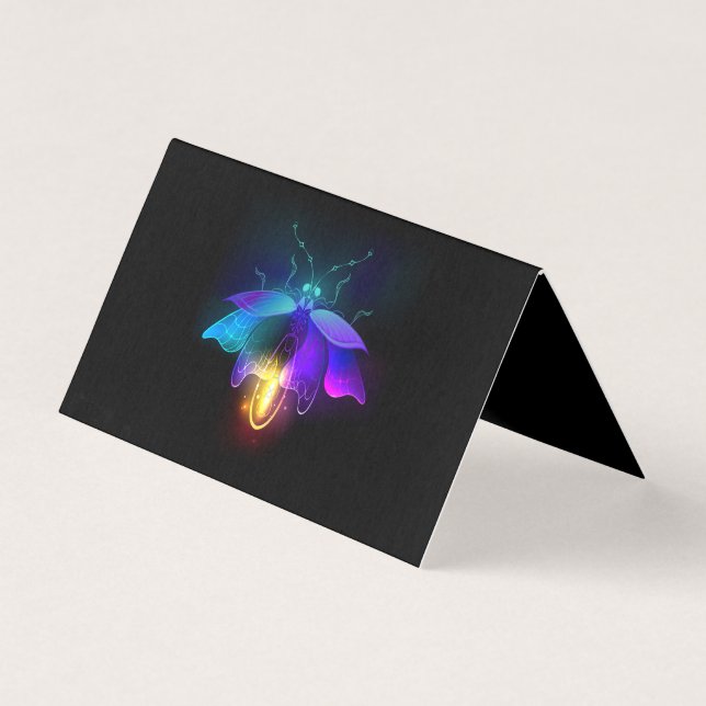 Neon Firefly på svart Kort (Framsida)