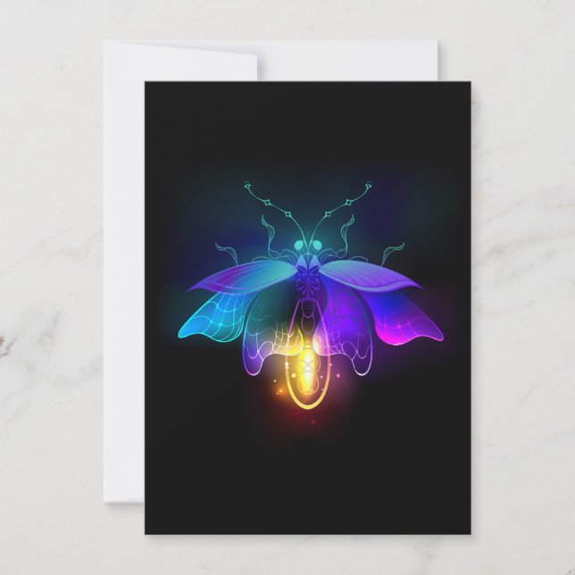 Neon Firefly på svart Kort (Framsida)
