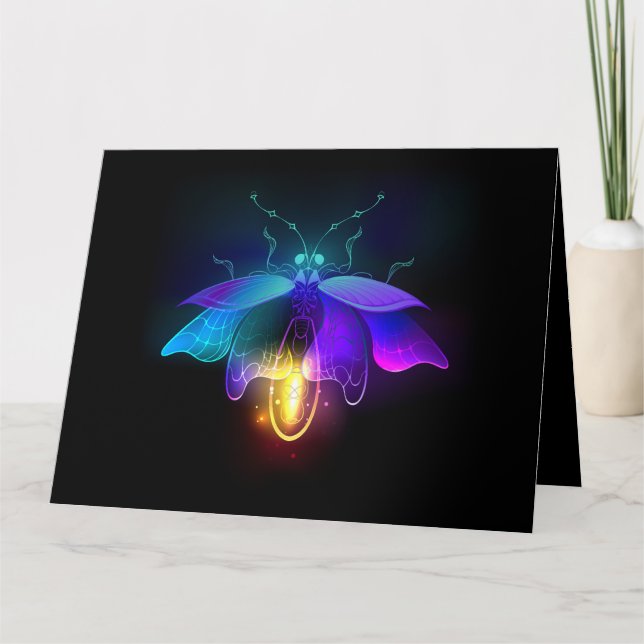 Neon Firefly på svart Kort (Framsida)
