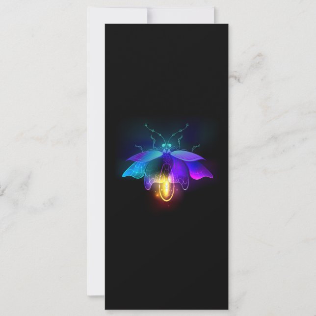 Neon Firefly på svart Kort (Framsida)