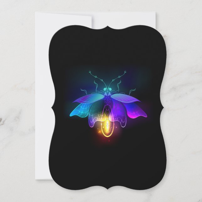 Neon Firefly på svart Kort (Framsida)
