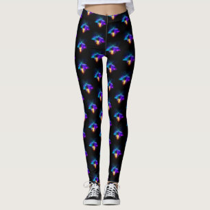 Neon Firefly på svart Leggings