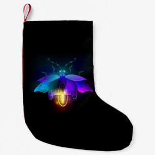 Neon Firefly på svart Liten Julstrumpa