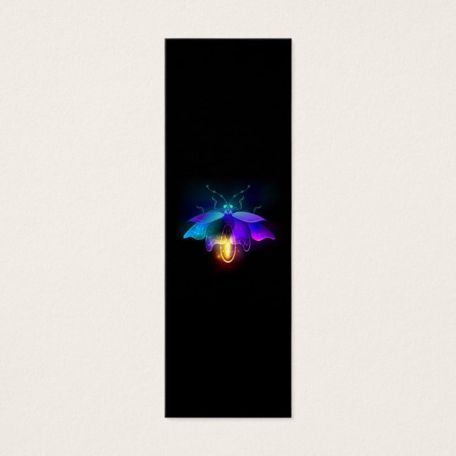 Neon Firefly på svart Litet Visitkort (Framsidan)