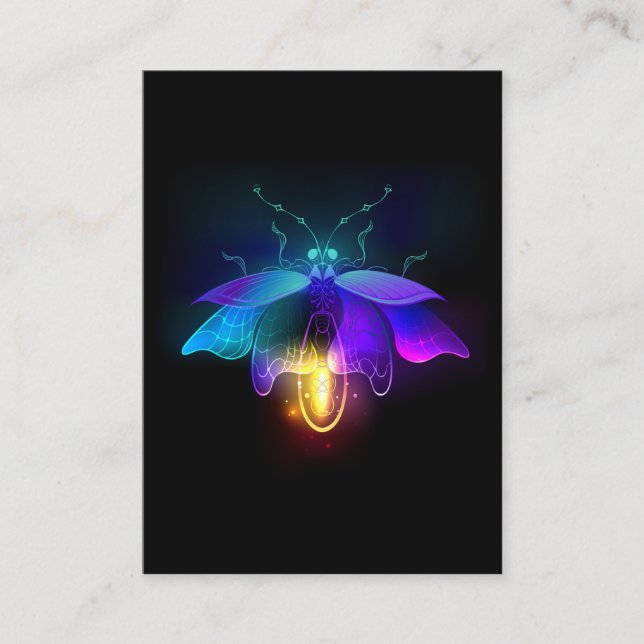 Neon Firefly på svart Lojalitetskort (Framsida)